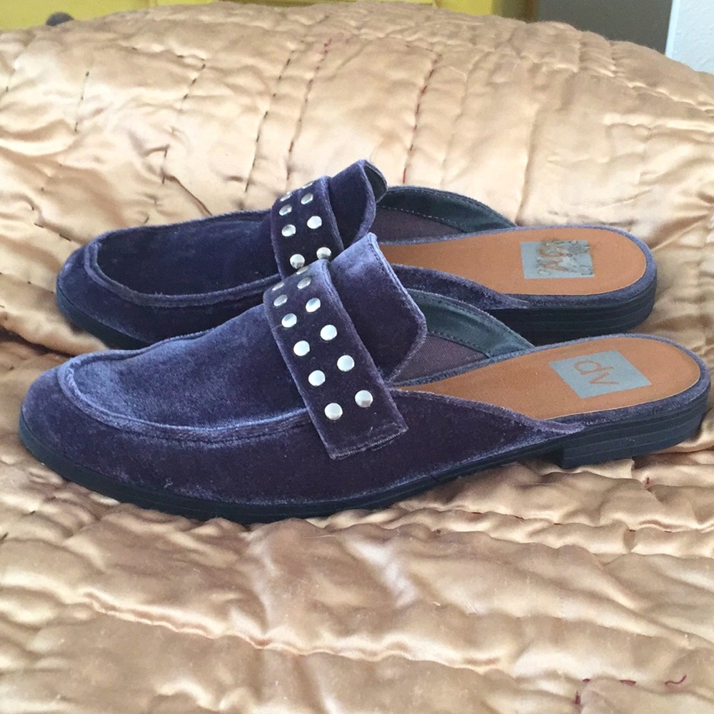 DV Blue Velvet Slip On Loafers - Shoes